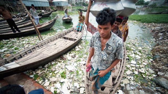 Contaminated water in Karial slum in Dhaka, Bangladesh.