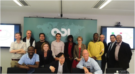 FICESSA Kick-Off Meeting participants, from left (back row): Giles Henley (ODI, UK), Tony Hill (Proforest, UK), Alexandros Gasparatos (University of Tokyo, Japan), Nicolas Viart (Bonsucro, UK), Nadia Ouedraogo (UNU-WIDER, Finland), Elizabeth Oughton (Newcastle University, UK), Dadson Awunyo-Vitor (Kwame Nkrumah University of Science and Technology (KNUST), Ghana), Steve Wiggins (ODI, UK), Sherwin Gabriel (South Africa Treasury, South Africa),  Sebsebe Demissew (Addis Ababa University, Ethiopia). Front row: Yaw Agyeman Boafo (UNU-IAS), Sonia Slavinski (Bonsucro, UK), Osamu Saito (UNU-IAS), Mike Ogg (RMI, Swaziland) 