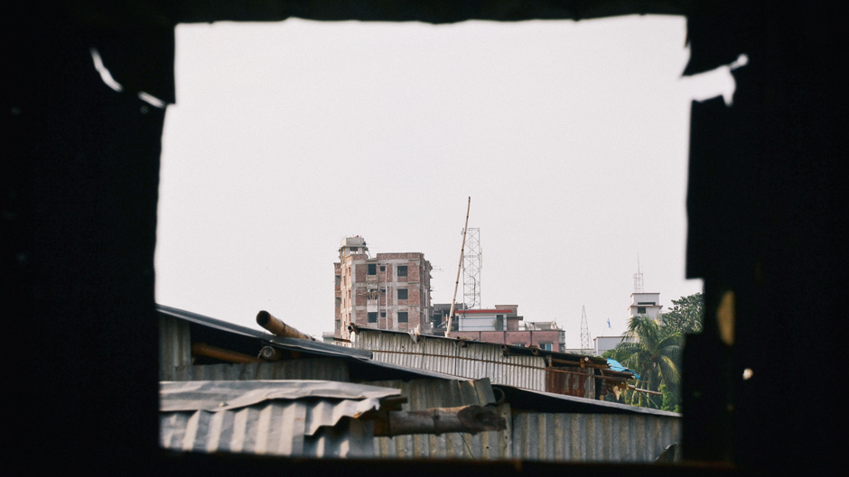 An urban slum in Dhaka, Bangladesh