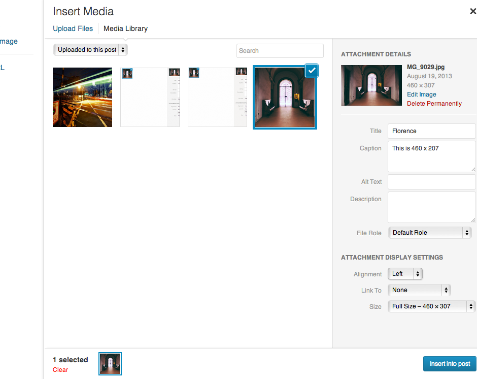 inserting images into an article