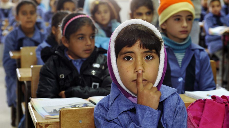 classroom at Zaatri refugee camp